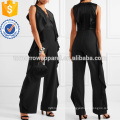 Ruffle-trimmed Satin and Crepe Jumpsuit Manufacture Wholesale Fashion Women Apparel (TA3026J)